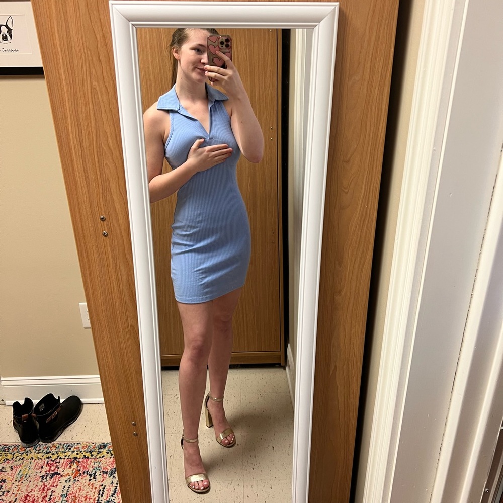 blue bodycon dress